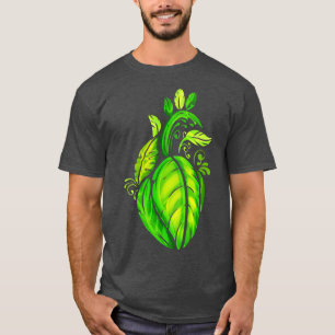 Heart Of Green Leaves Vegetarian Go Vegan T-Shirt