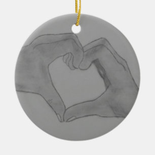 Heart Of Hands Ceramic Ornament