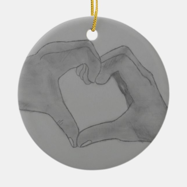 Heart Of Hands Ceramic Ornament (Front)