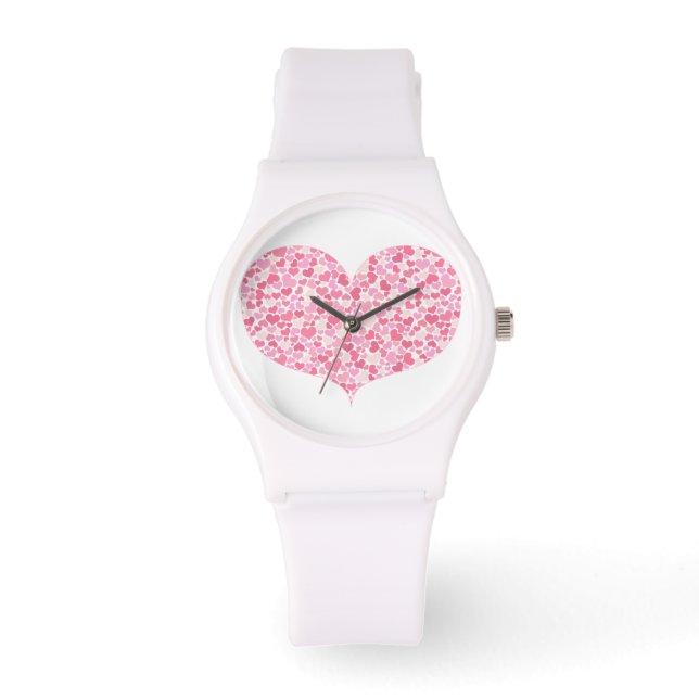 Heart of Hearts - Sporty White Silicon Watch (Front)