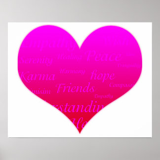Heart of Hope Pink Motivational Poster