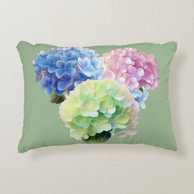 Heart of Hydrangea  Decorative Cushion (Front)