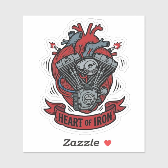 Heart Of Iron Biker V-Twin Engine Vinyl (Sheet)