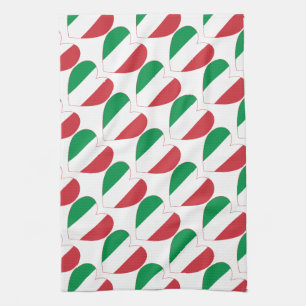 Heart of Italy Flag Tiled Tea Towel