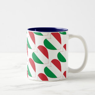 Heart of Italy Flag Tiled Two-Tone Coffee Mug