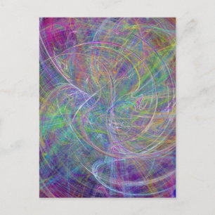 Heart of Light – Aqua Flames Indigo Abstract Postcard