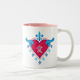 Heart of Love (Chinese) Two-Tone Coffee Mug