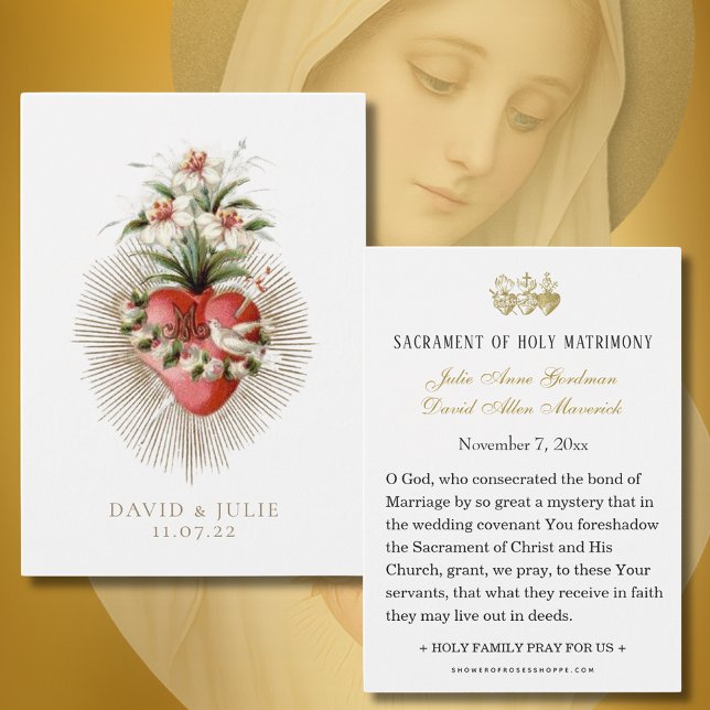 Heart of Mary Catholic Wedding Prayer Card (Creator Uploaded)