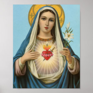 Heart of Mary Our Lady Holy Maria Mother of God Poster