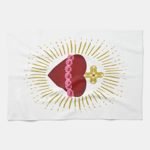 Heart of Mary Tea Towel