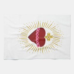 Heart of Mary Tea Towel