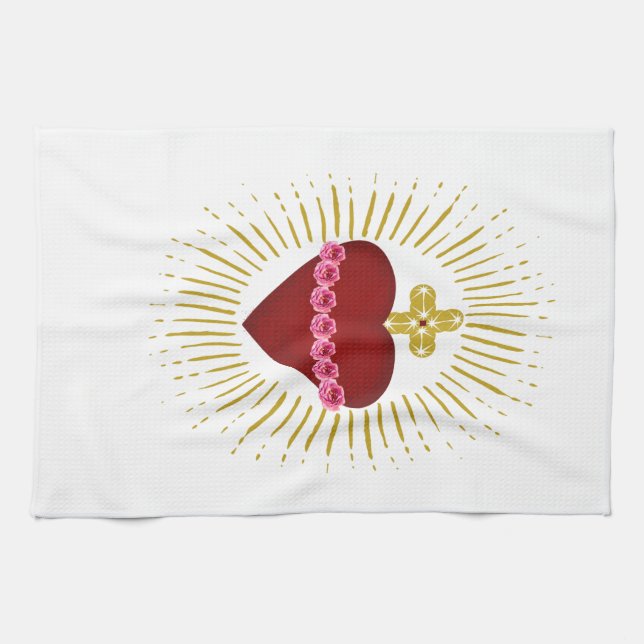 Heart of Mary Tea Towel (Horizontal)