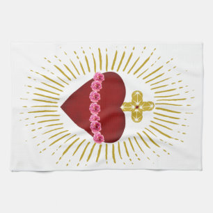 Heart of Mary Tea Towel