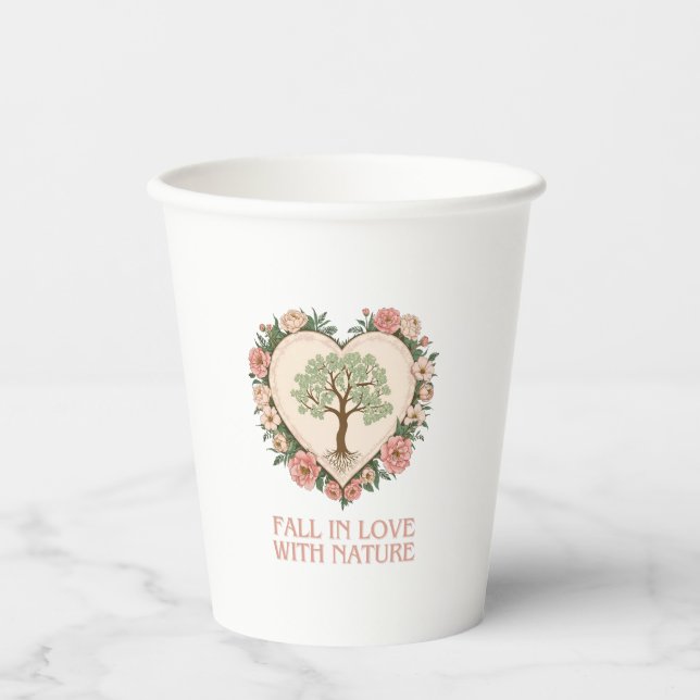 Heart of Nature’s Love Paper Cups (Front)