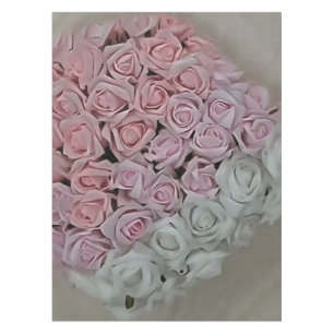 Heart Of Pink and White Roses Tablecloth
