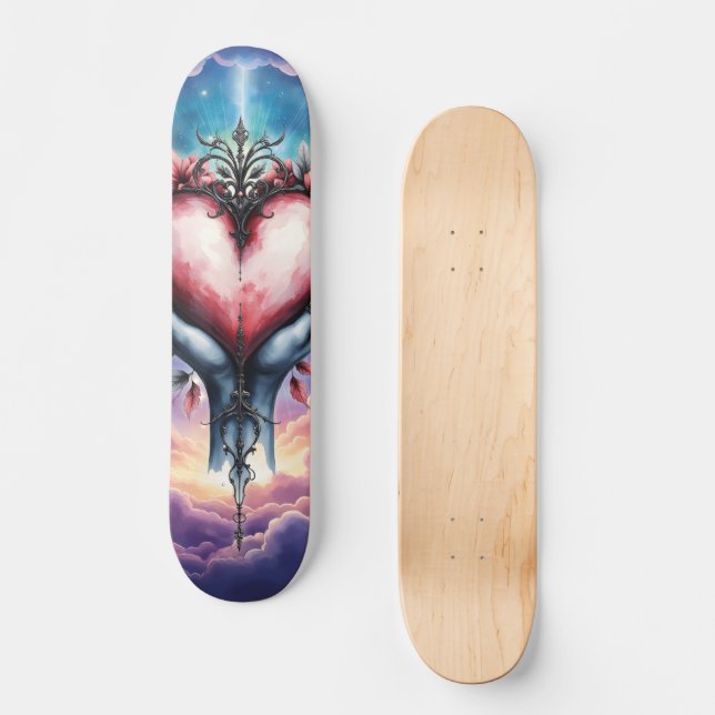 Heart of Quiet Magic Skateboard (Front)