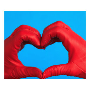heart of red leather photo print