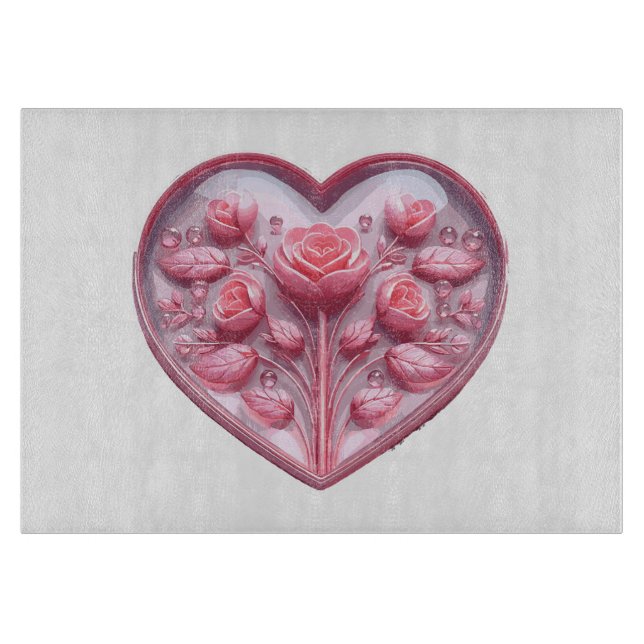 Heart Of Roses Cutting Board (Front)