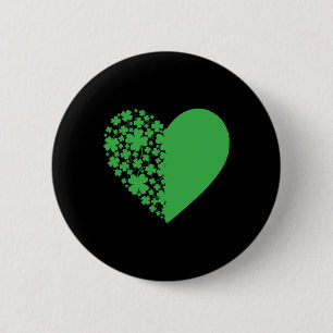 Heart of Shamrocks St. Patricks Day 6 Cm Round Badge