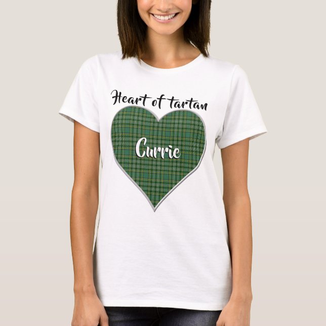 Heart of Tartan Clan Currie Plaid T-Shirt (Front)