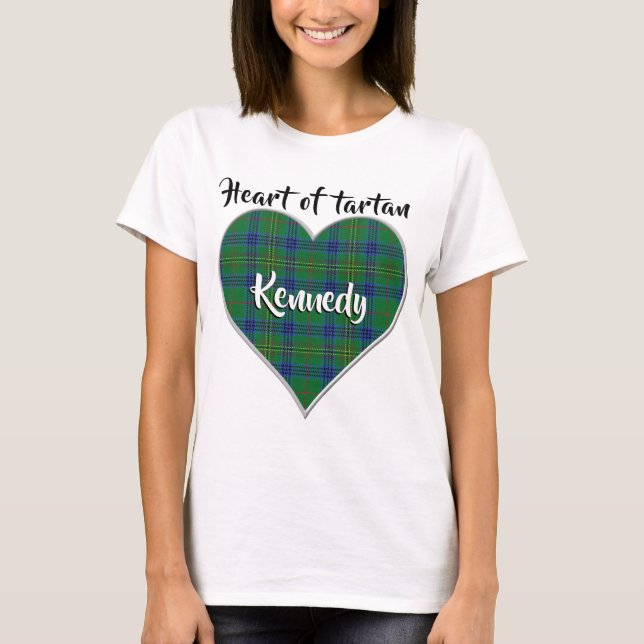 Heart of Tartan Clan Kennedy Plaid T-Shirt (Front)