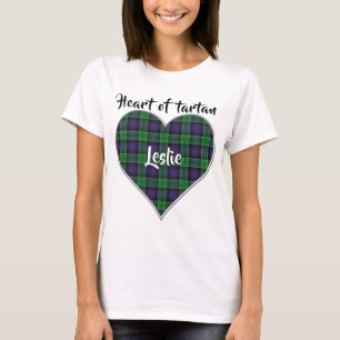 Heart of Tartan Clan Leslie Hunting Plaid T-Shirt