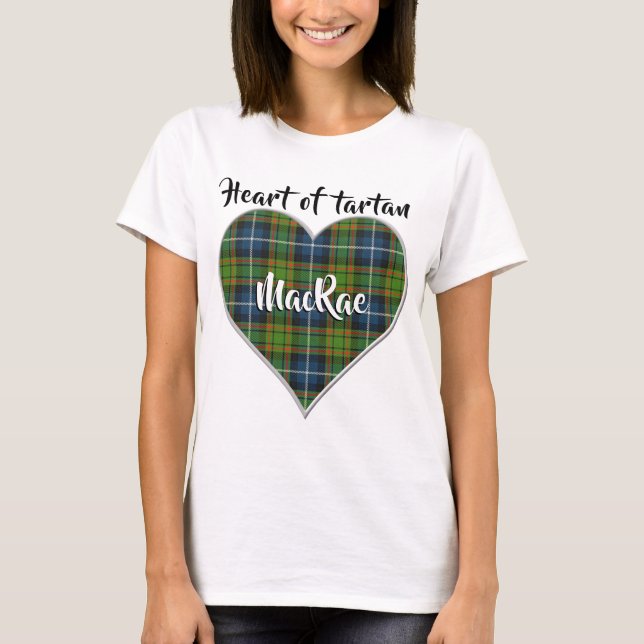 Heart of Tartan Clan MacRae Hunting Plaid T-Shirt (Front)