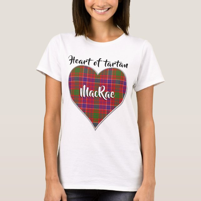 Heart of Tartan Clan MacRae Red Plaid T-Shirt (Front)