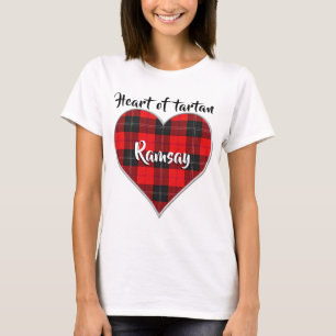 Heart of Tartan Clan Ramsay Red and Black Plaid T-Shirt