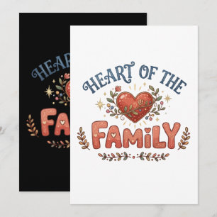 Heart of the Family Floral Heart Thank You Card