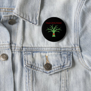 Heart of the Forest Minimalist Nature Love Tree 6 Cm Round Badge