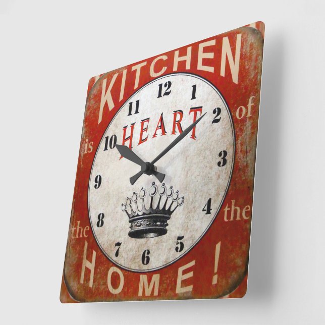 Heart of the Home. Square Wall Clock (Angle)