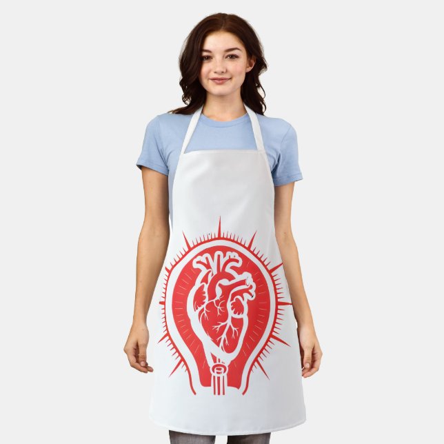 Heart of the Kitchen - Anatomical Heart Lightbulb  Apron (Worn)
