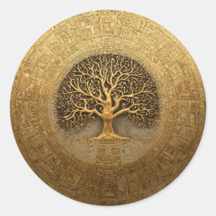 Heart of the Labyrinth Tree of Life Design Classic Round Sticker