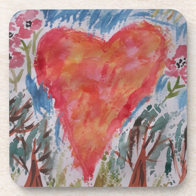 Heart of the Planet Hard Plastic Coaster (Front)