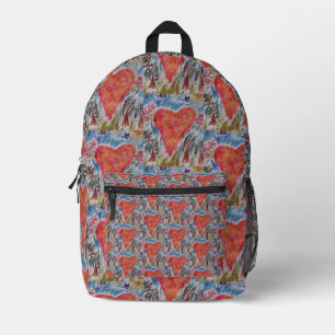 Heart of the Planet Printed Backpack