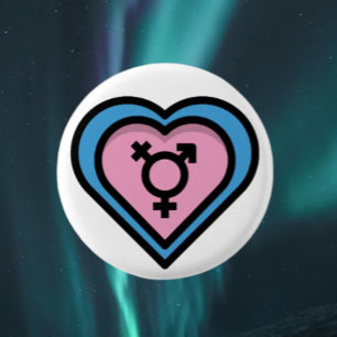 Heart of Trans Pride Button