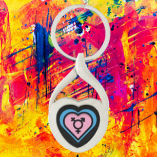 Heart of Trans Pride Keychain