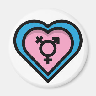 Heart of Trans Pride Magnet