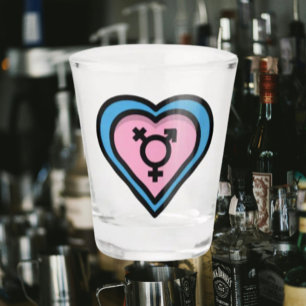 Heart of Trans Pride Shot Glass