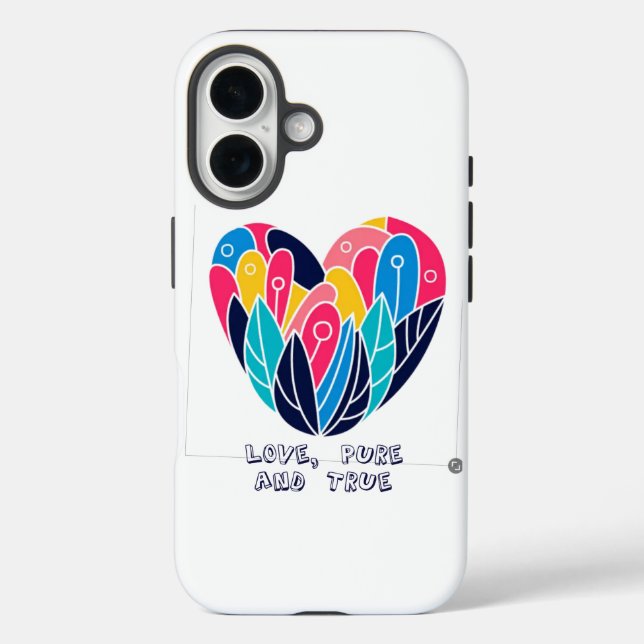 Heart of Vibrant Feathers Case-Mate iPhone Case (Back)