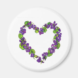 Heart of Violets Magnet