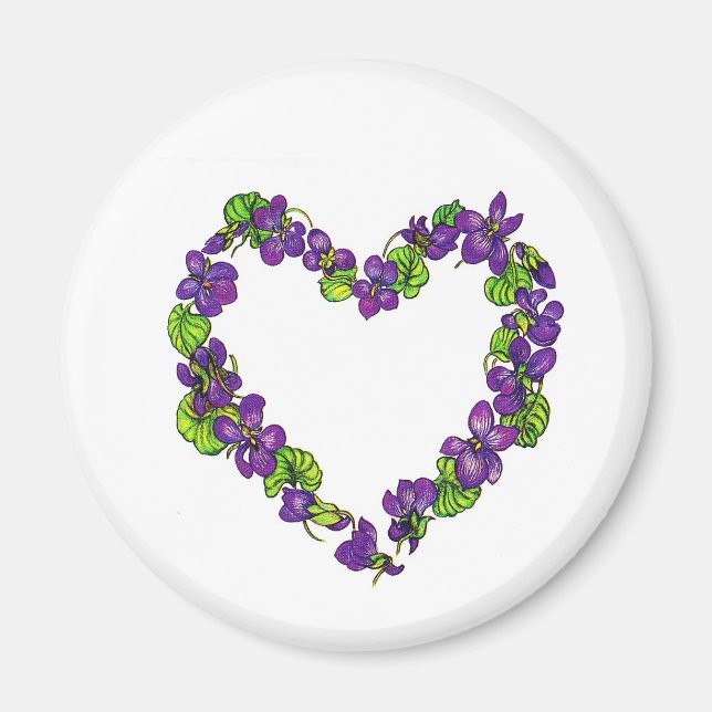 Heart of Violets Magnet (Front)