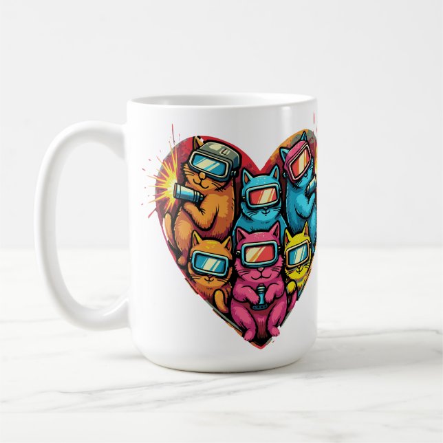 Heart of Welders – Cute Welding Cats  Coffee Mug (Left)
