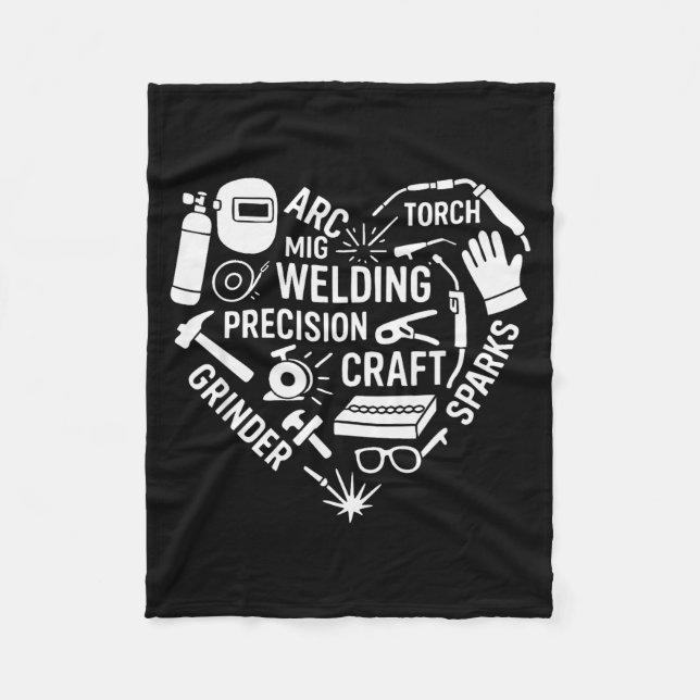 Heart Of Welding _ Pion Design  Fleece Blanket (Front)