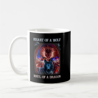 Heart Of Wolf Soul Of A Dragon - Cool dragon - wol Coffee Mug