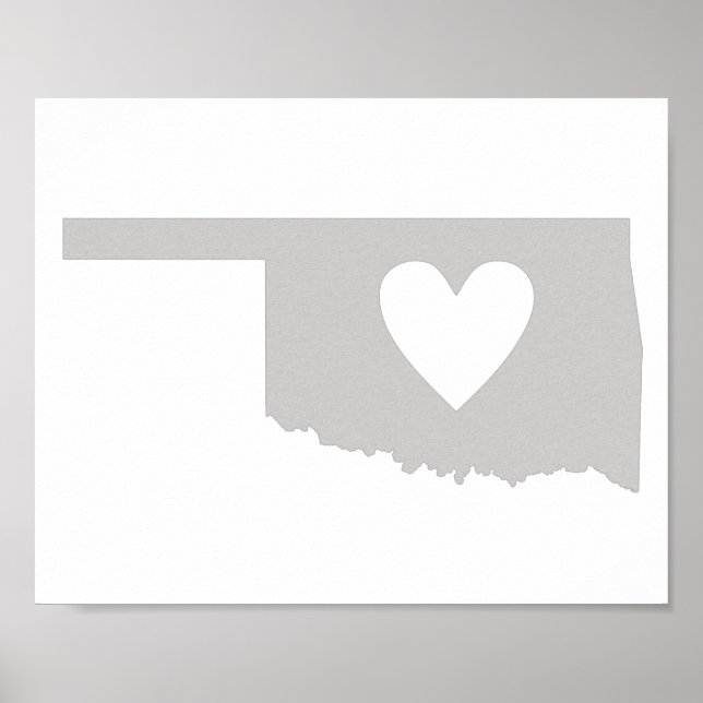 Heart Oklahoma state silhouette Poster (Front)