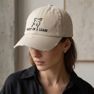 Heart on a Leash Dog Lover Embroidered Hat