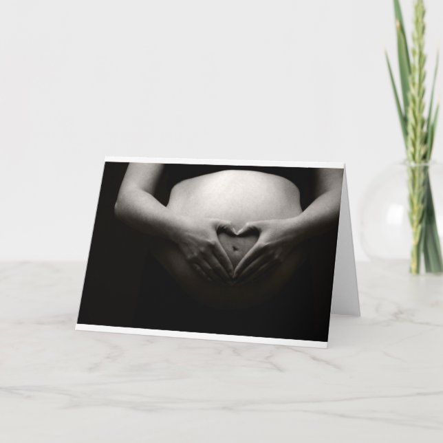 Heart on a Pregnant Tummy Card (Front)