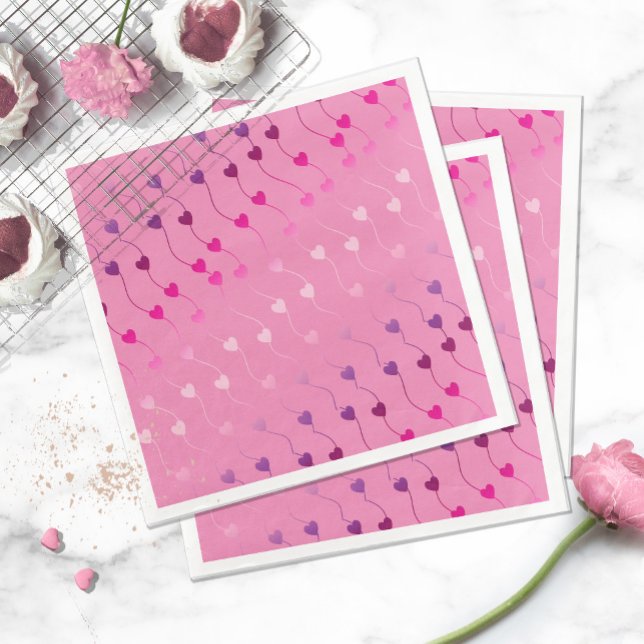 Heart on a String Pattern Gradient Pink ID628 Napkin (Creator Uploaded)